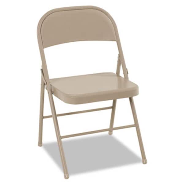 Bridgeport All Steel Folding Chair Steel 18.25w x 19d x 30h Antique Linen , 4PK 14-711ANT4 - main